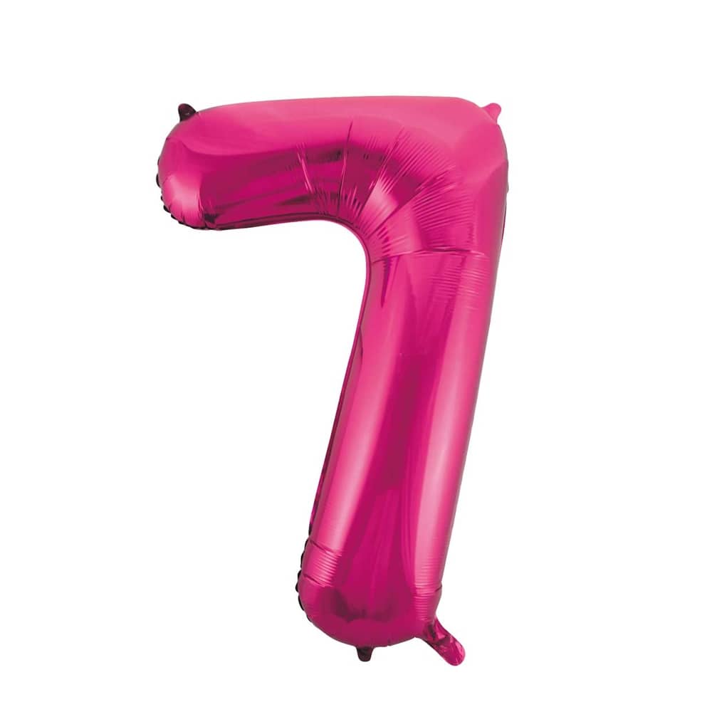 Folieballon - Cijfer 7 - Roze 100 cm