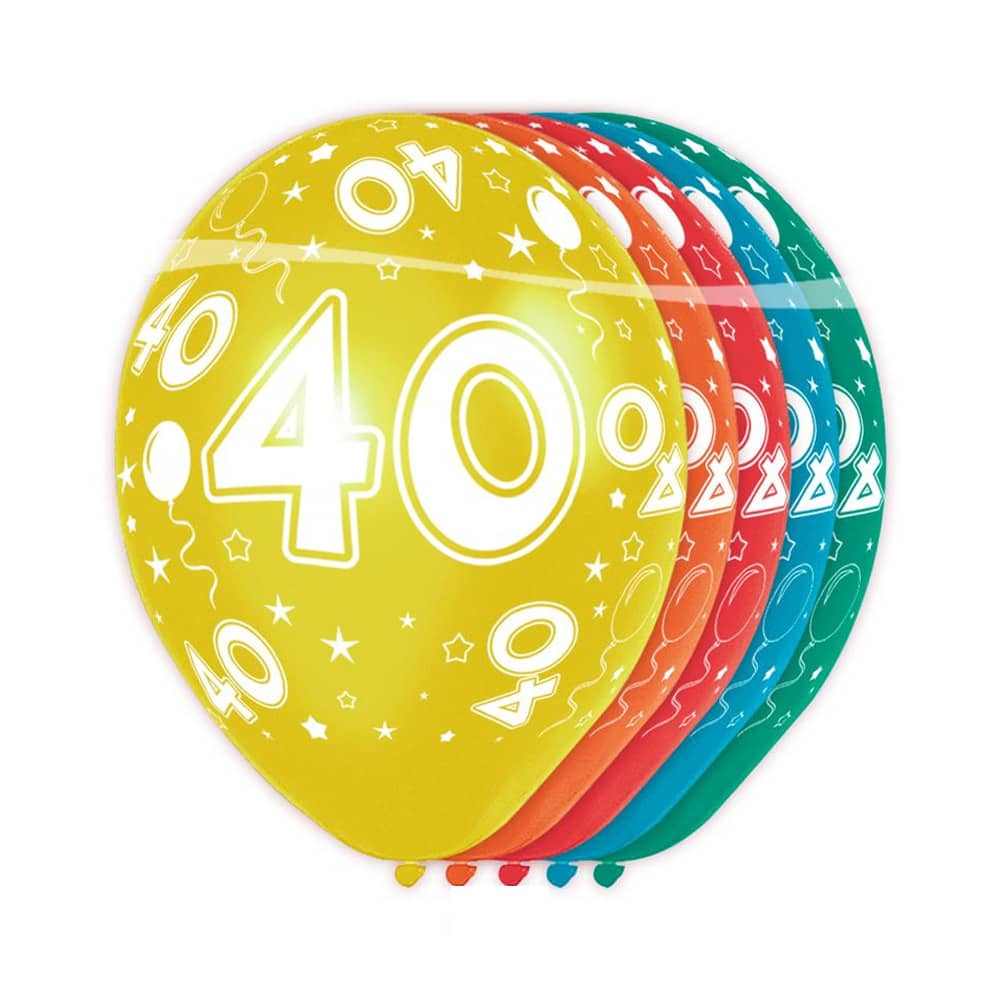 Ballonnen - 40 jaar - 5 stuks