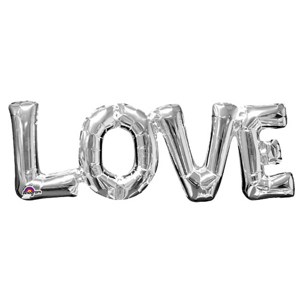 Folieballon ‘Love’ - Zilver