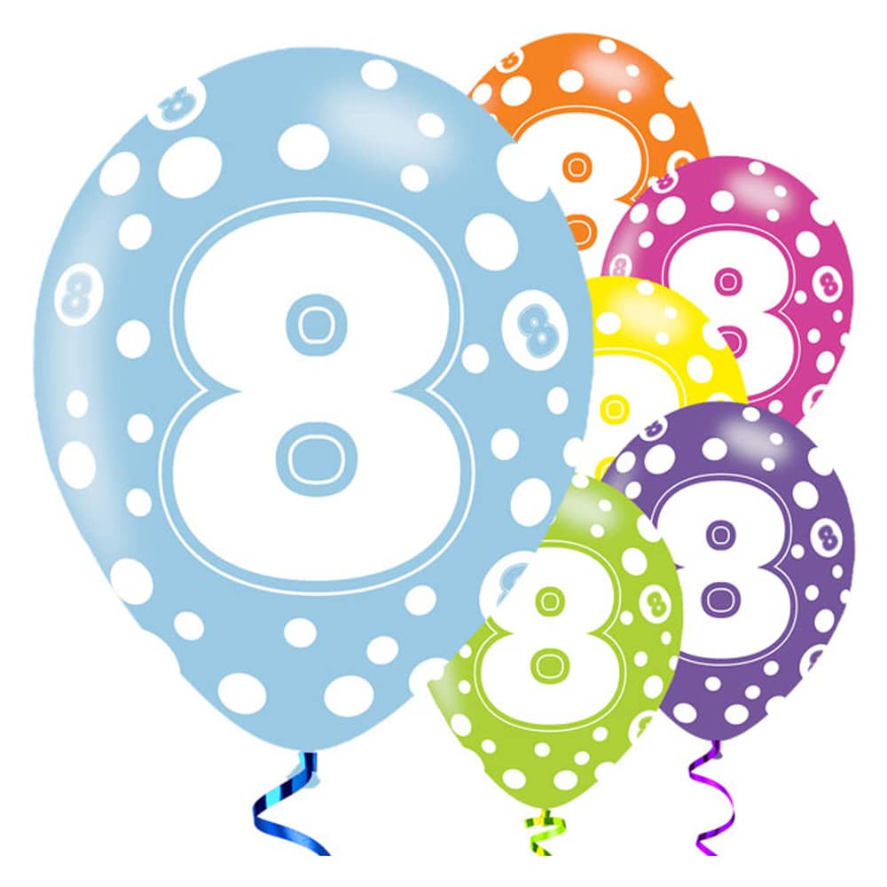 Ballonnen ‘8’ Assorti - 6 stuks