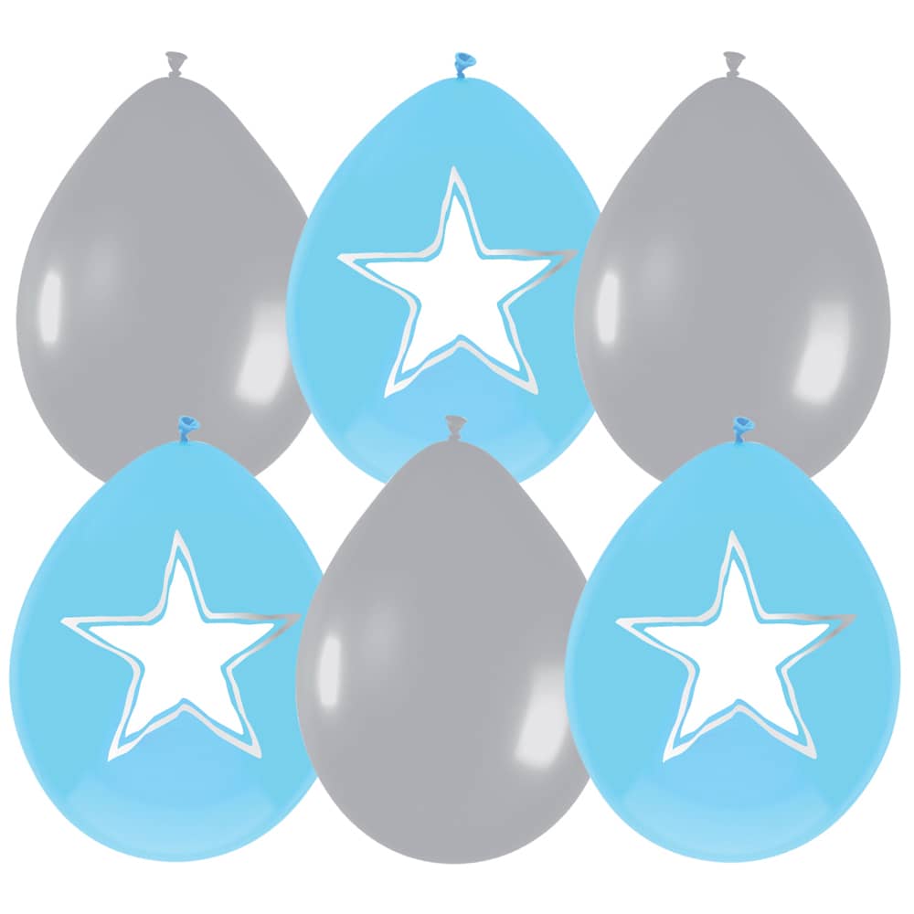 Ballonnen Beschrijfbaar Blauw Grijs - 6 stuks