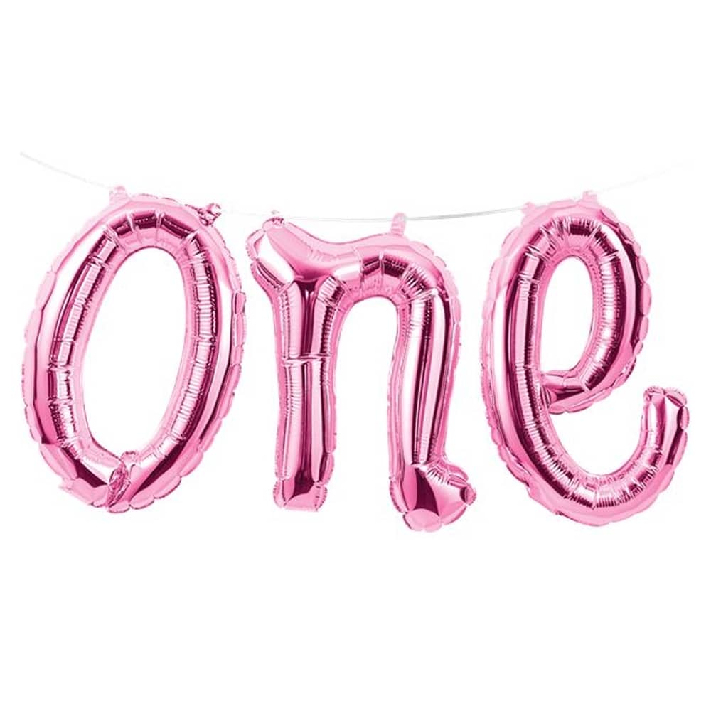 Folieballon ‘One’ Roze