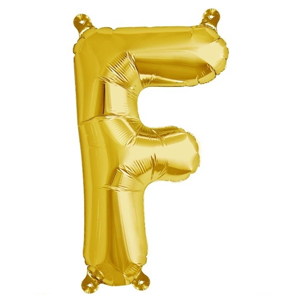 Folieballon ‘F’ Goud - 33 Centimeter