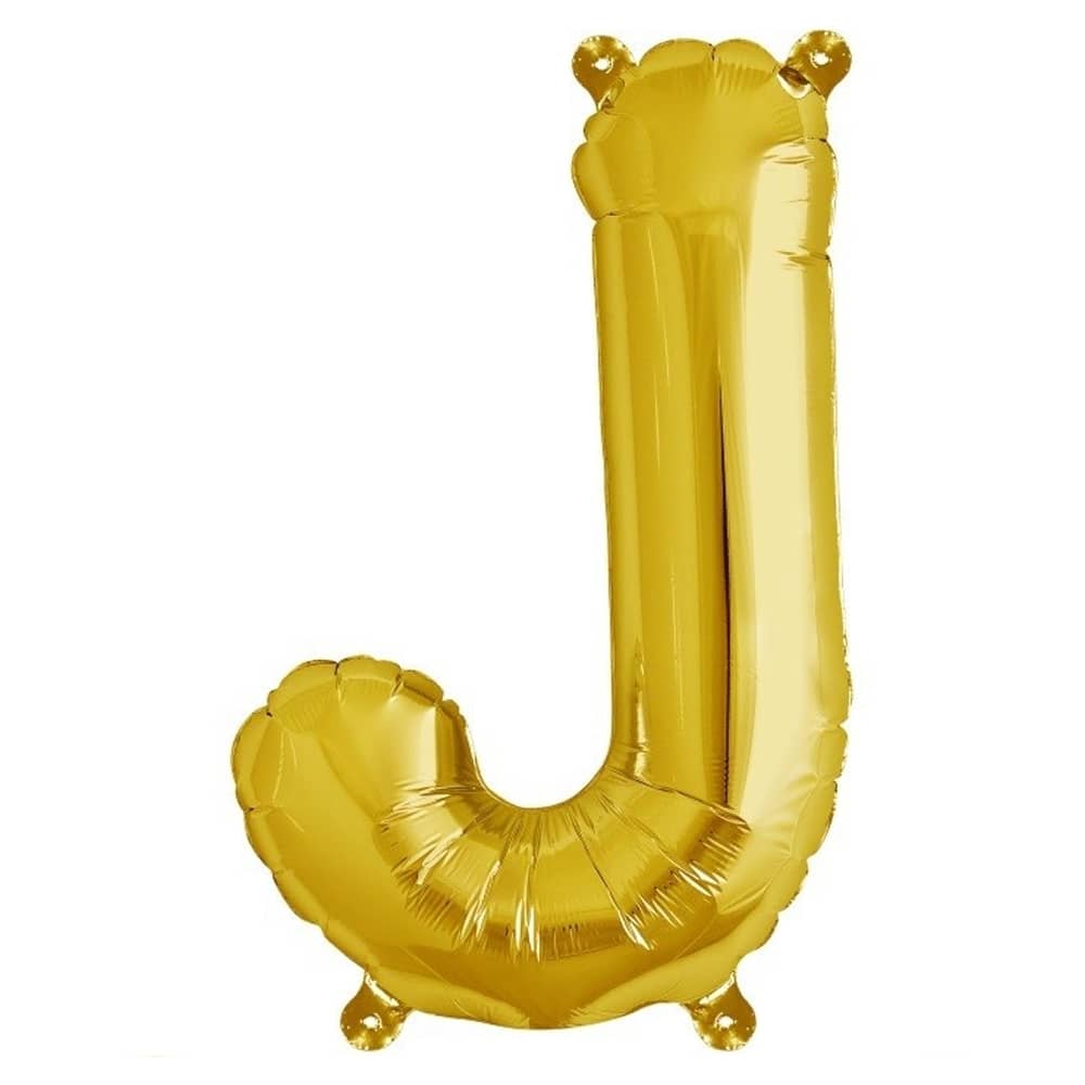 Folieballon ‘J’ Goud - 33 Centimeter