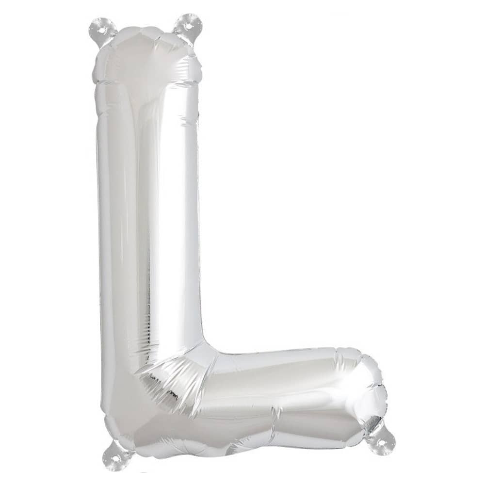 Folieballon ‘L’ Zilver - 33 Centimeter