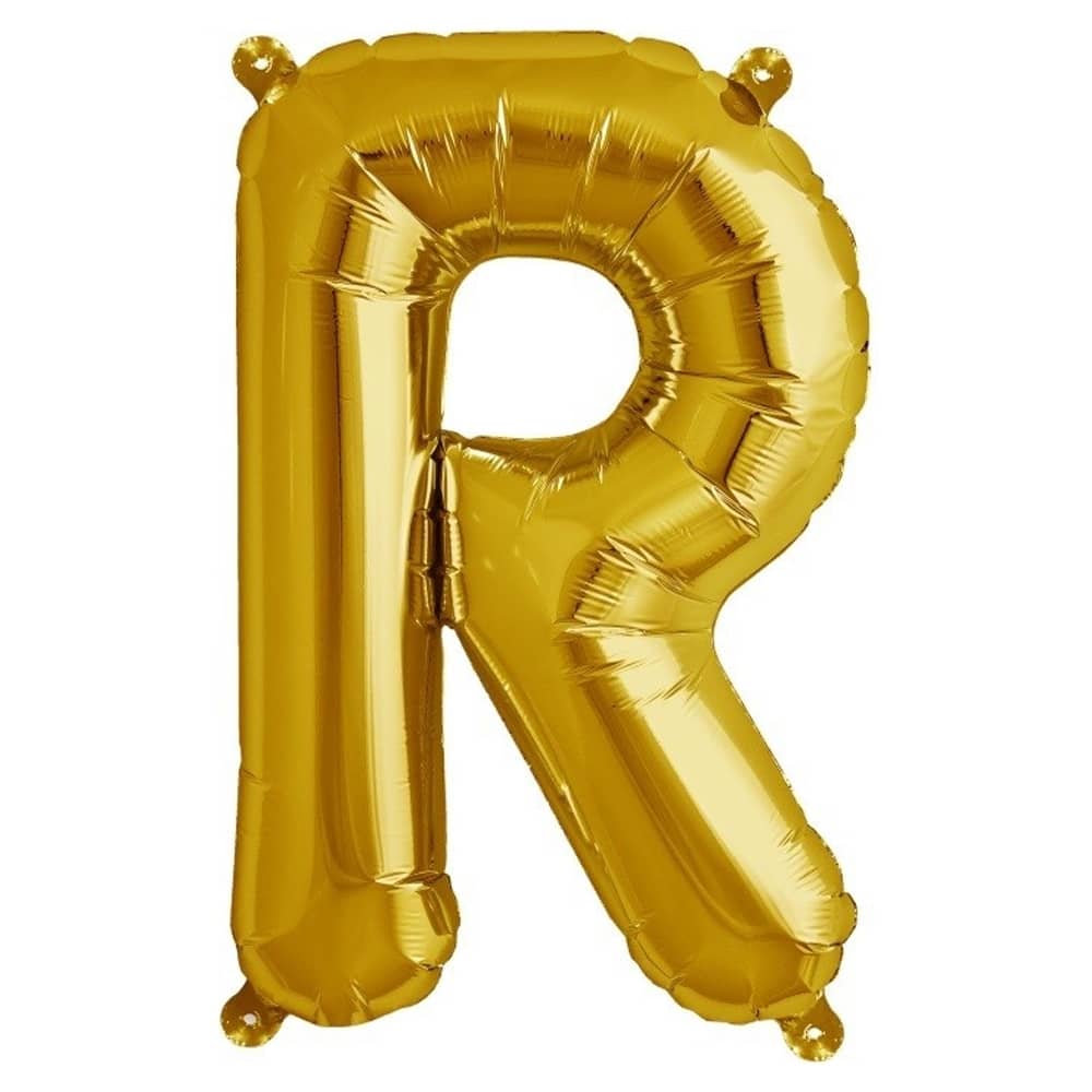 Folieballon ‘R’ Goud - 33 Centimeter