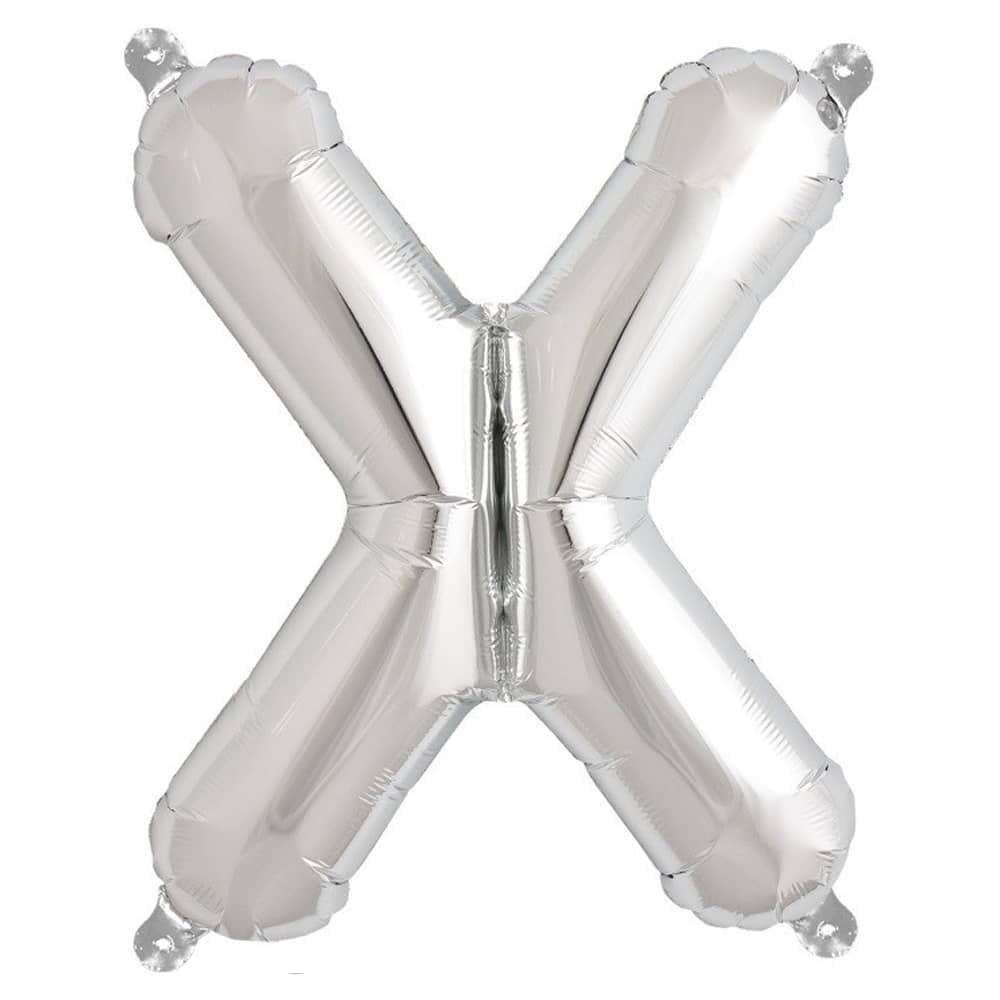 Folieballon ‘X’ Zilver - 33 Centimeter
