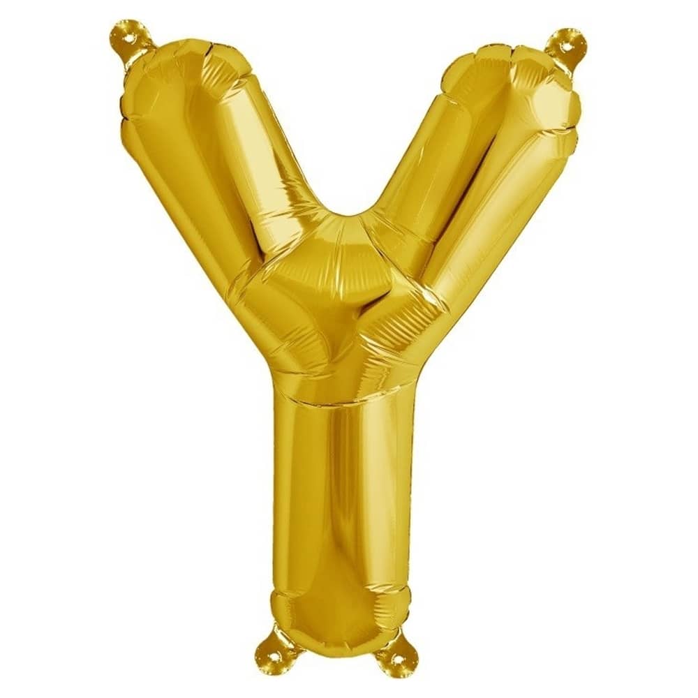 Folieballon ‘Y’ Goud - 33 Centimeter