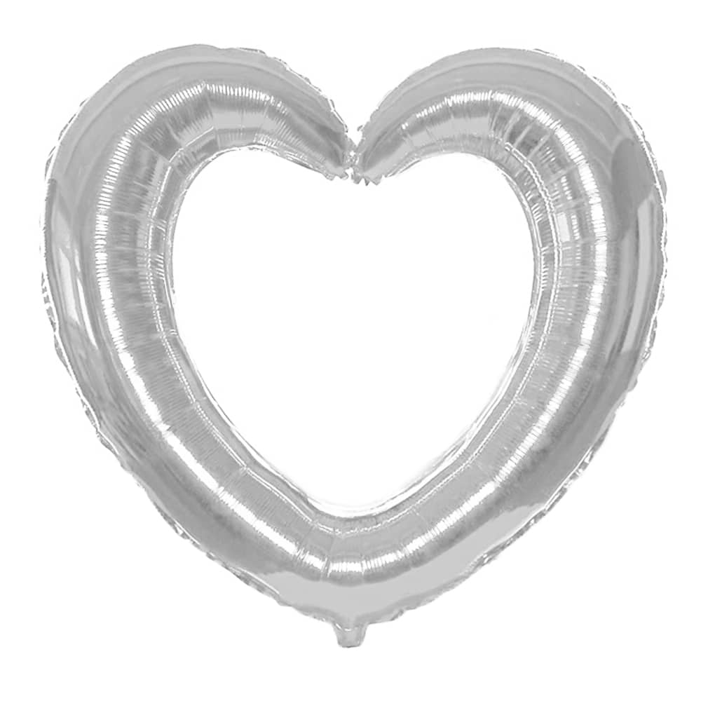 Folieballon Hart - Zilver