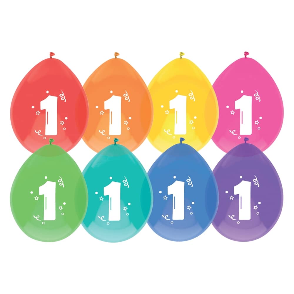Ballonnen Eerste Verjaardag Multicolor - 8 stuks