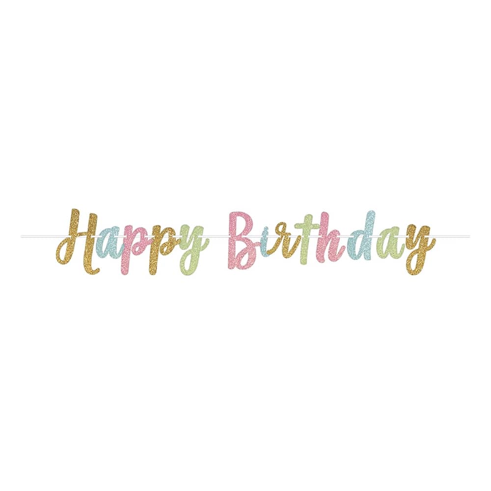 Slinger ‘Happy Birthday’ Glitter Multicolor - 3.65 Meter