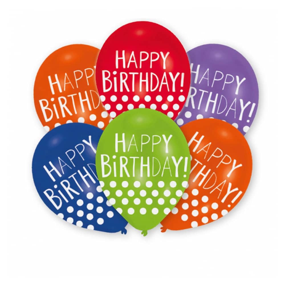 Ballonnen ‘Happy Birthday’ Metallic Multicolor - 6 stuks
