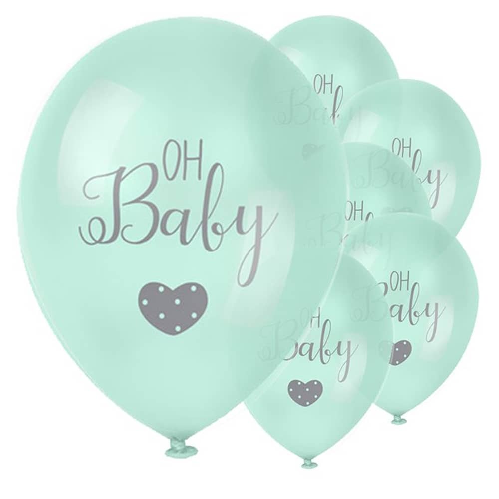 Ballonnen Mint ‘Oh Baby’ - 6 stuks