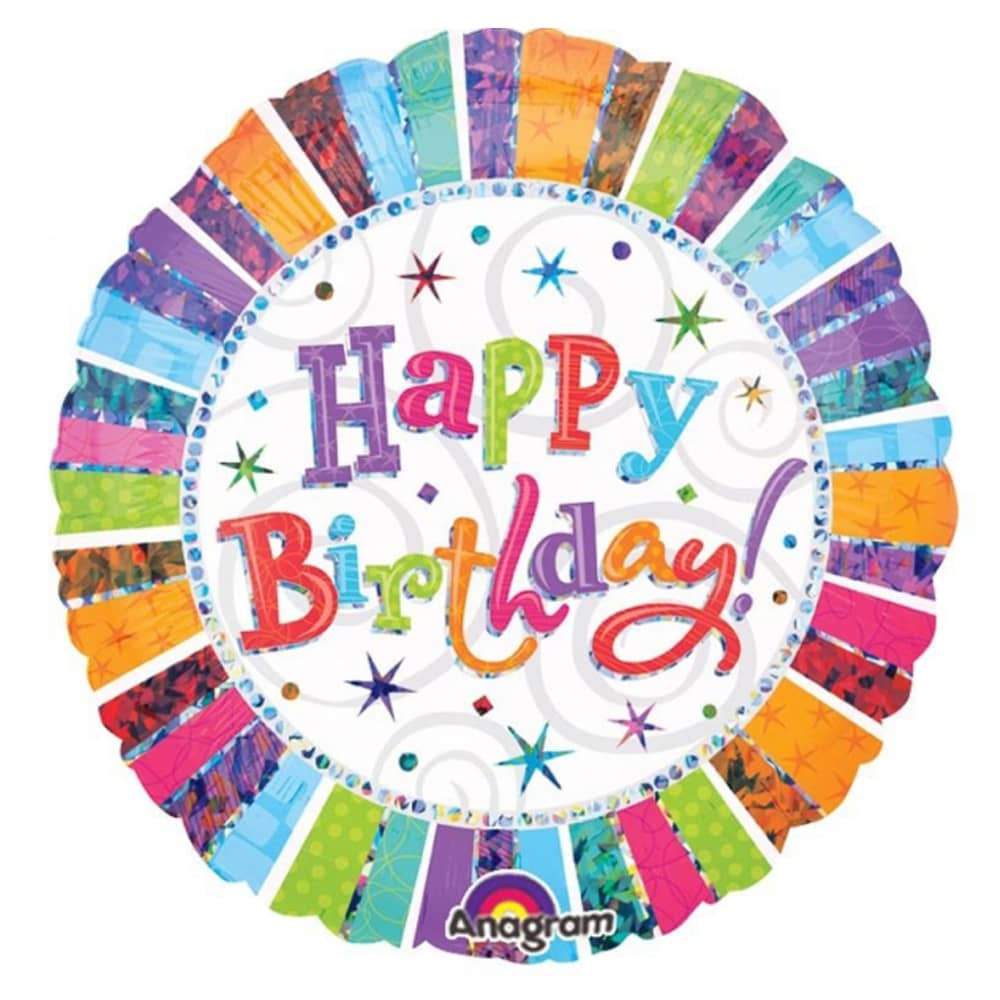 Folieballon ’Happy Birthday’ Multicolor - 46 centimeter