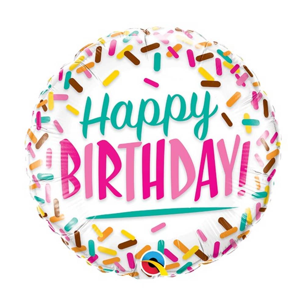 Folieballon ‘Happy Birthday’ Sprinkles - 46 centimeter