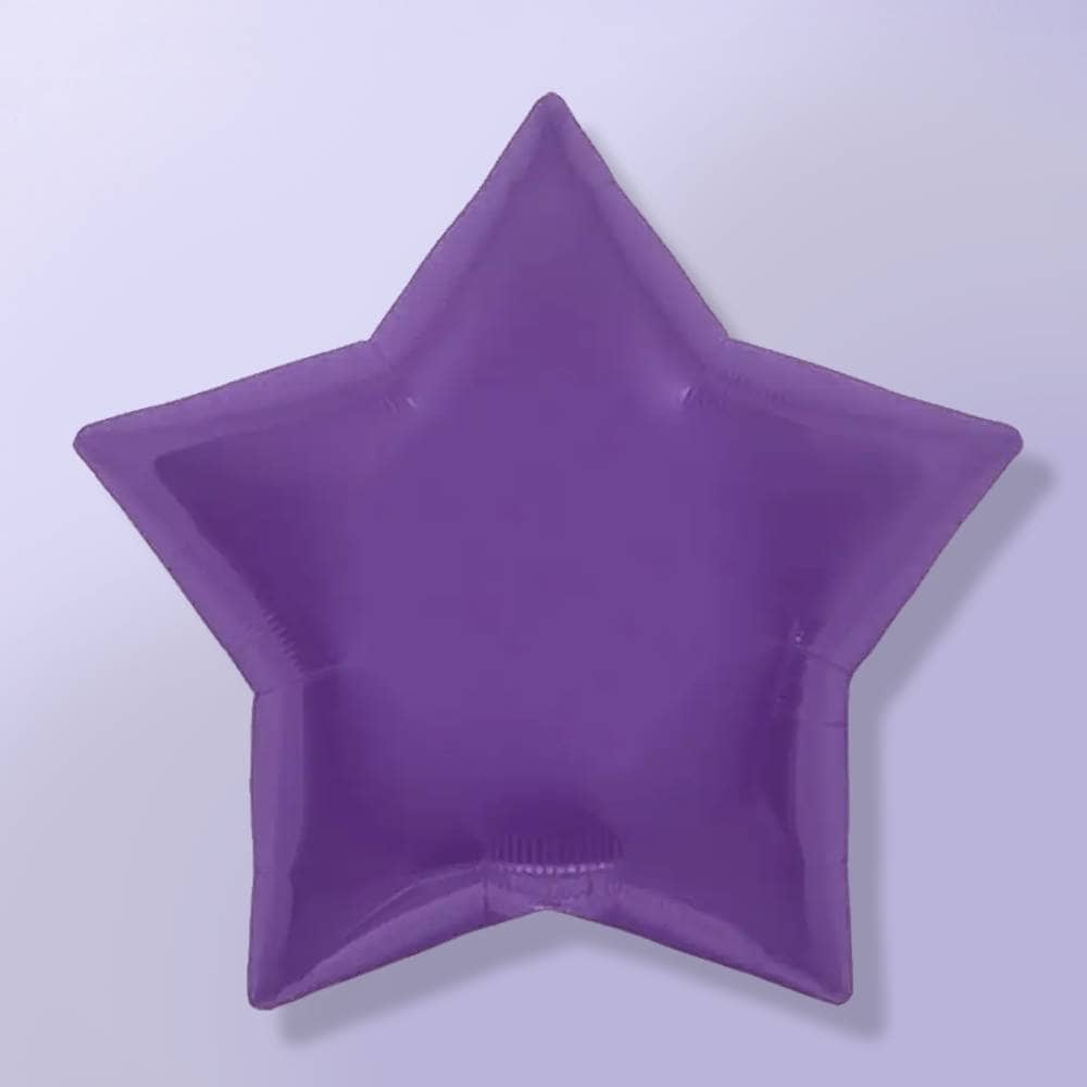 Paarse folieballon in de vorm van een ster