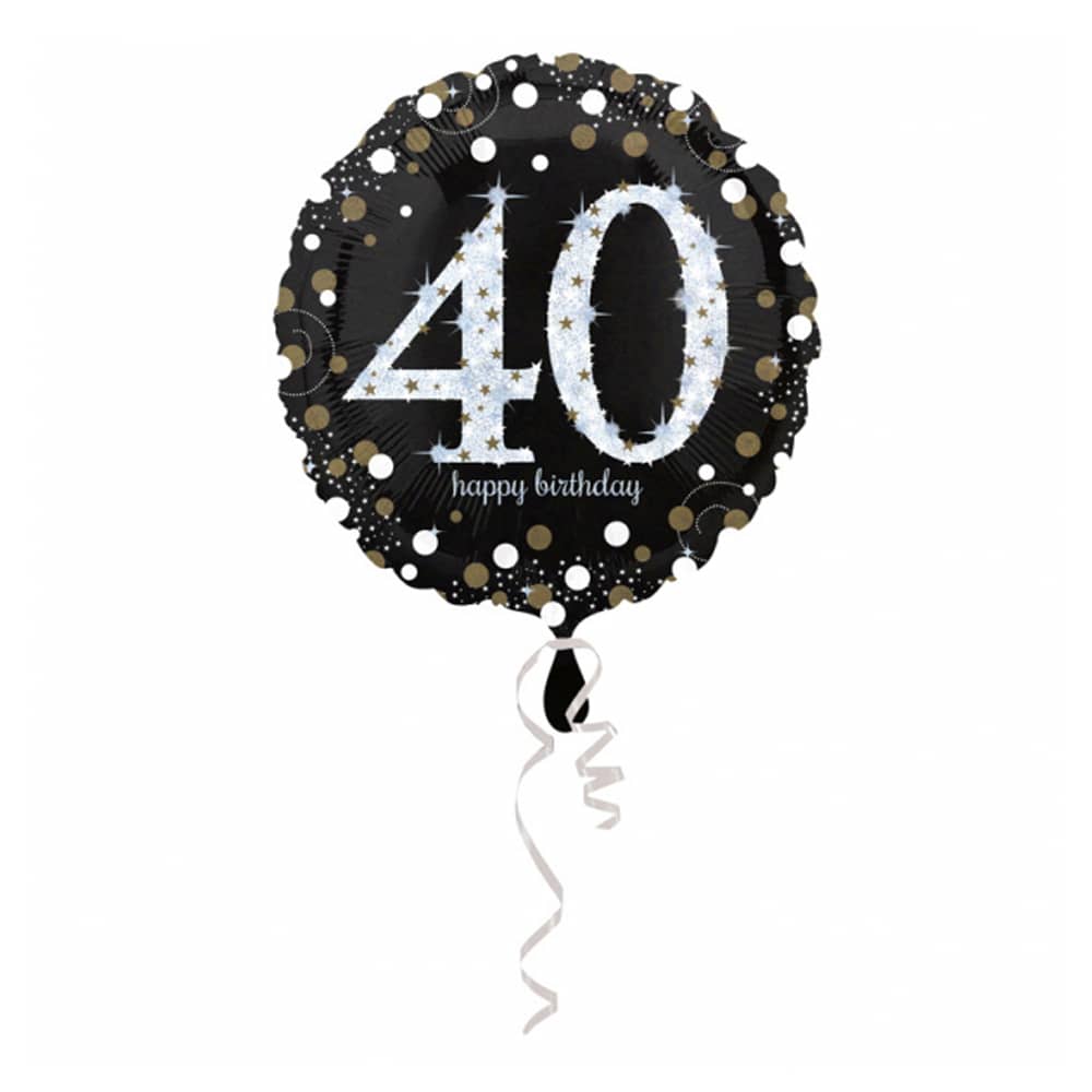Folieballon ‘40 Happy Birthday’ Zilver - 46 centimeter