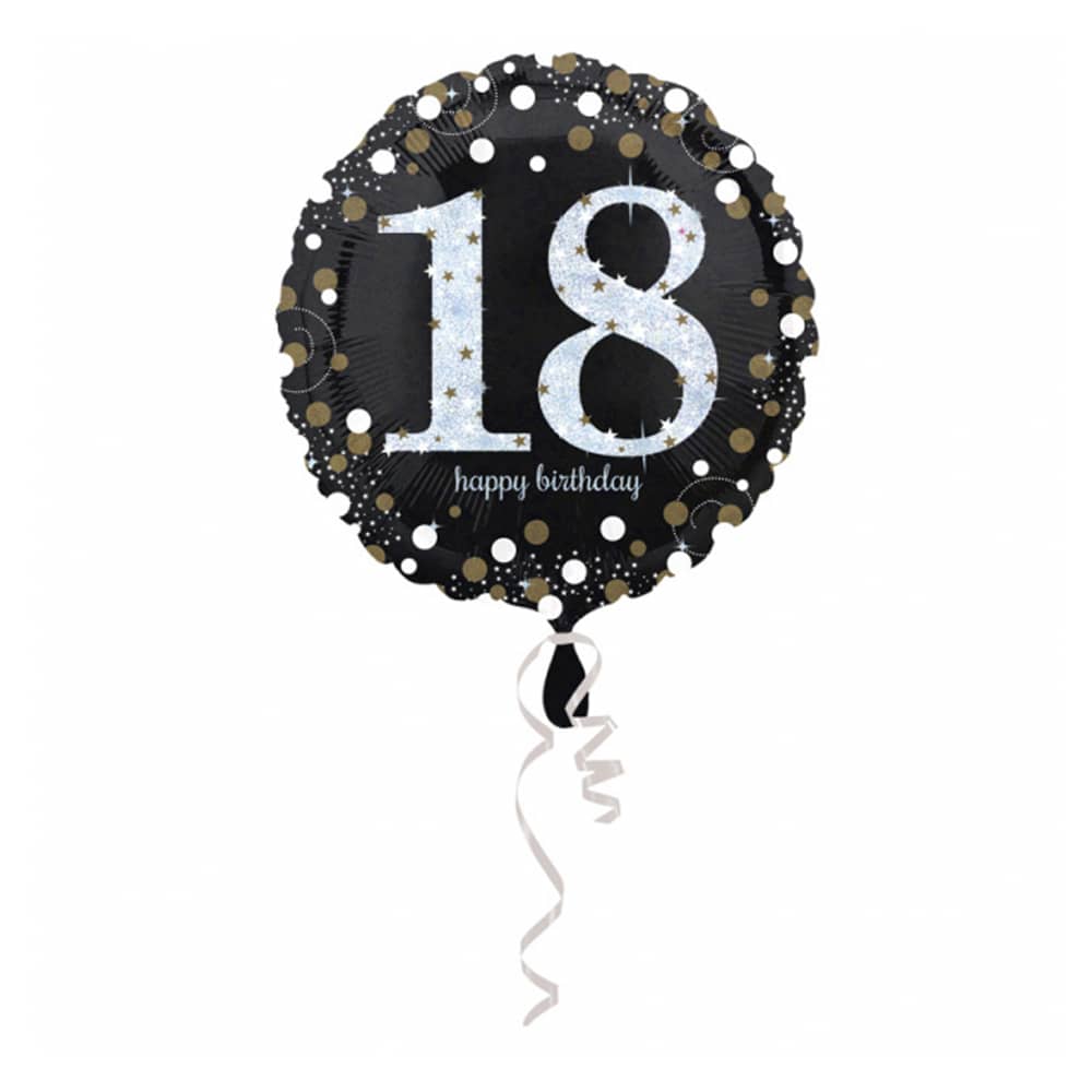 Folieballon ‘18 Happy Birthday’ Zilver - 46 centimeter