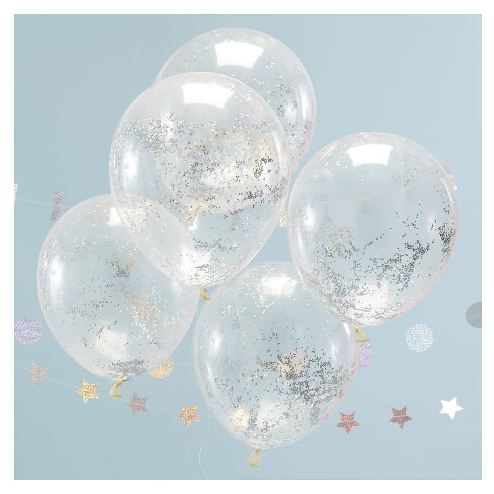 Confetti Ballonnen Holografisch Glitter - 5 stuks