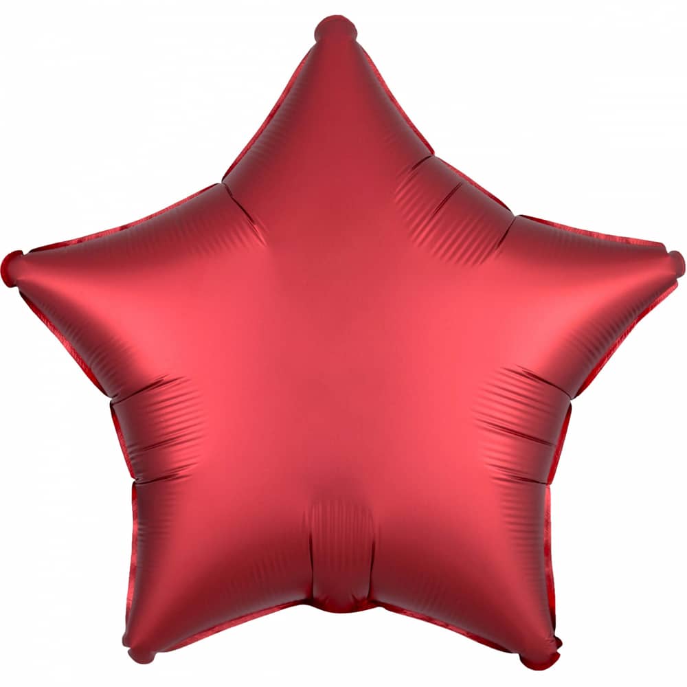 Folieballon Ster Rood Matte - 48 Centimeter