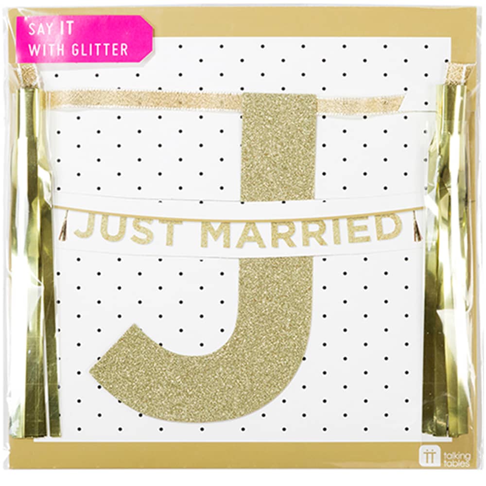 Letterbanner 'Just Married' Goud - 3 Meter
