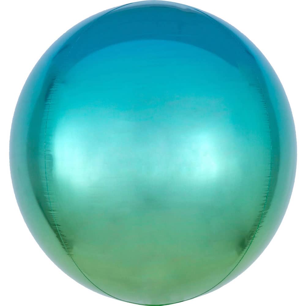Ballon Orb Ombré Blauw Groen - 40 Centimeter