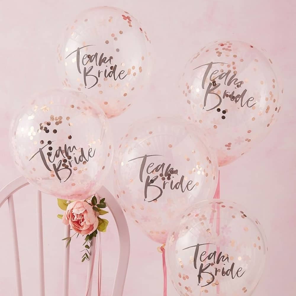 Confetti Ballonnen ‘Team Bride’ - 5 stuks - sfeer