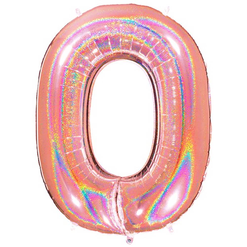 Folie Cijfer ‘0’ Rosé Goud Holografisch - 100 Centimeter