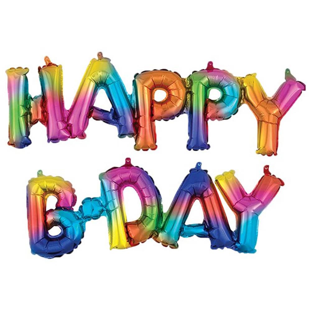 Folie letters Happy B-day Multicolor - 142 cm