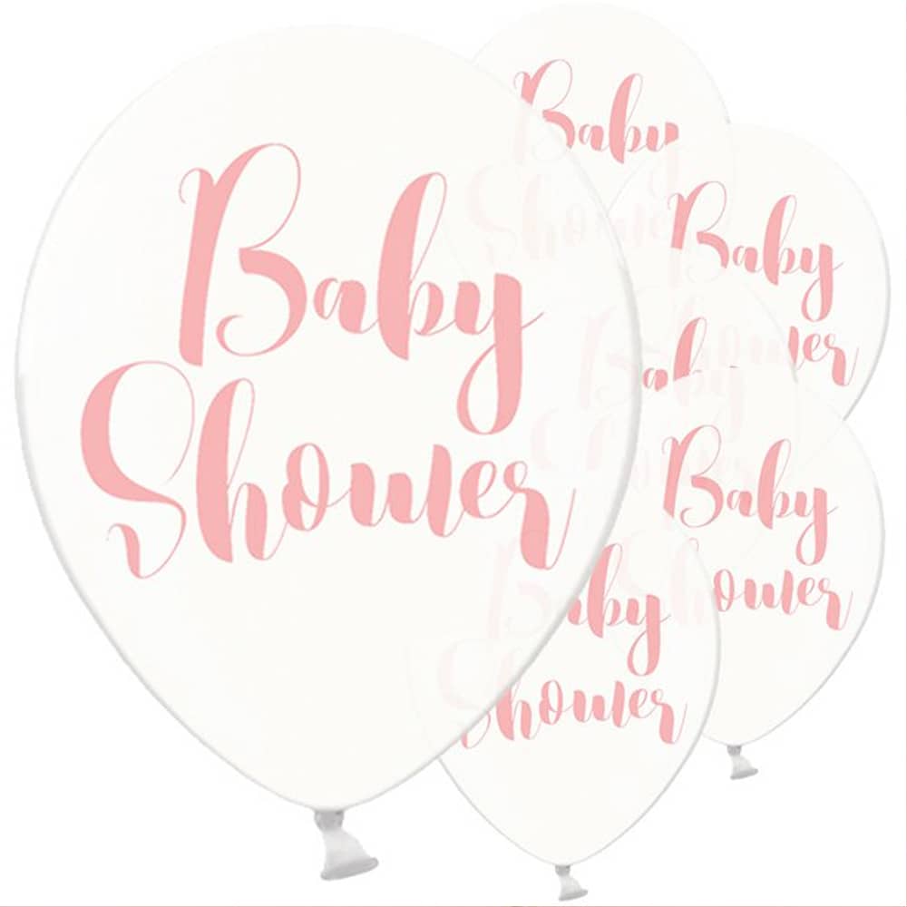 Ballonnen Babyshower Roze Clear - 6 stuks