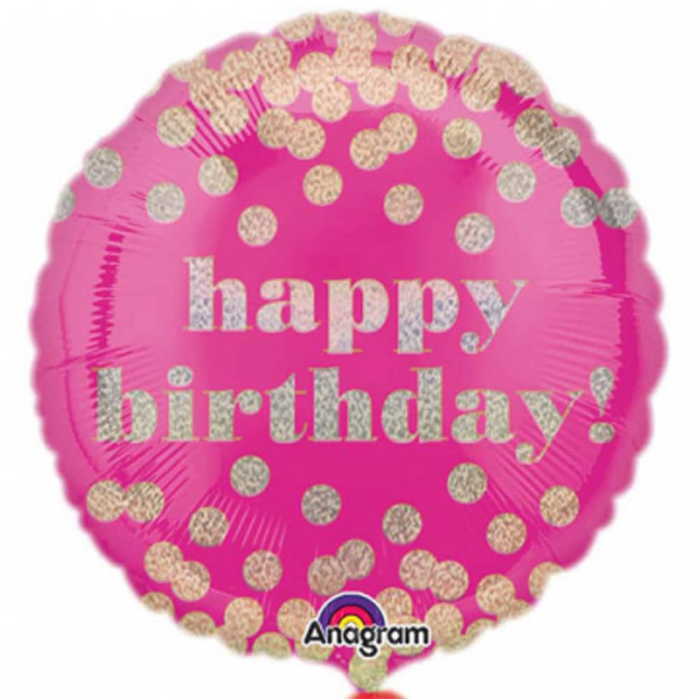 Folieballon ‘Happy Birthday’ Roze Goud - 45 Centimeter