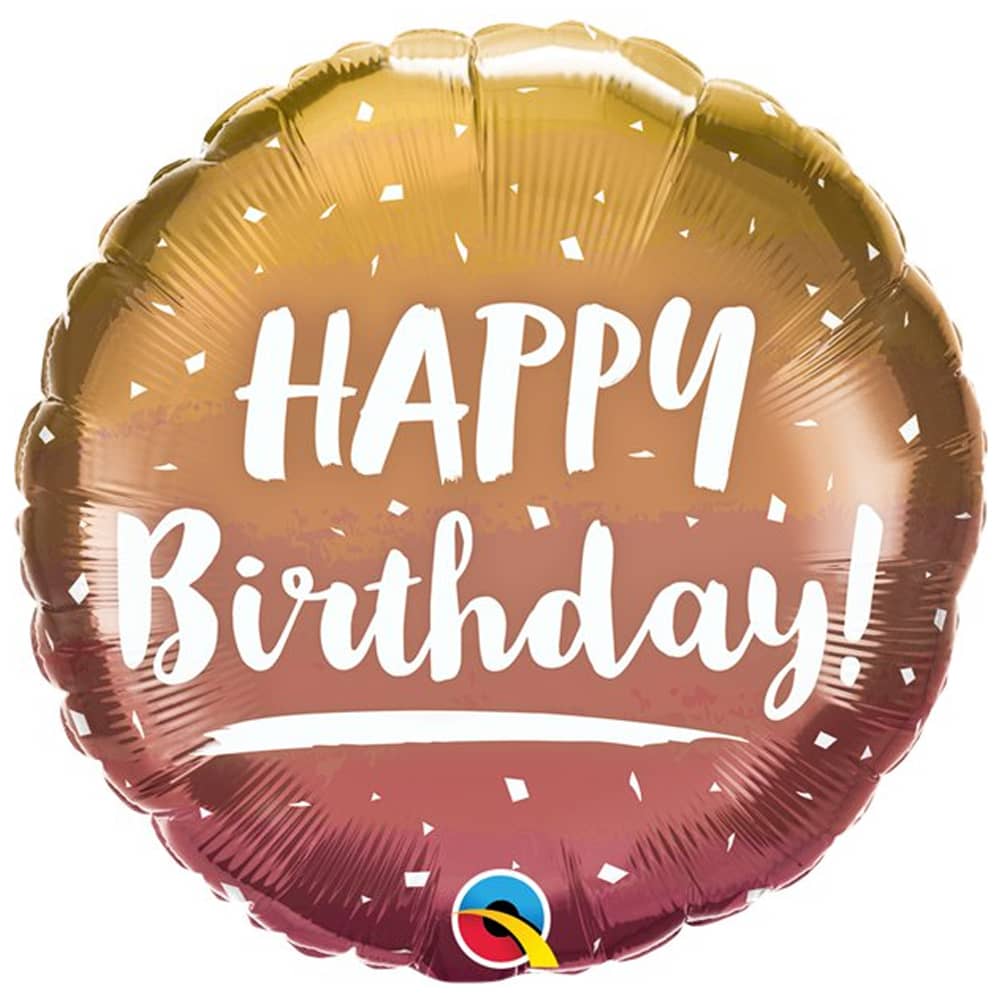 Folieballon ‘Happy Birthday’ Ombre - 45 Centimeter