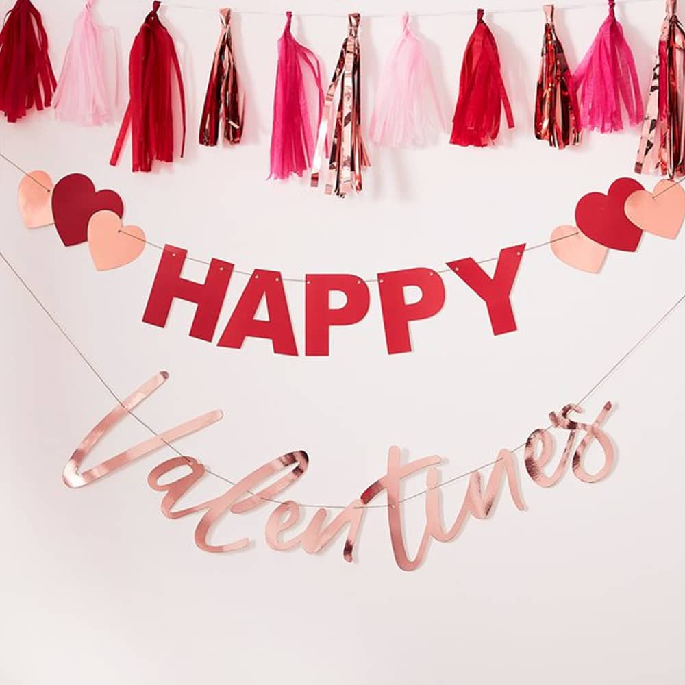 Letterbanner Happy Valentines Day - 2 Meter