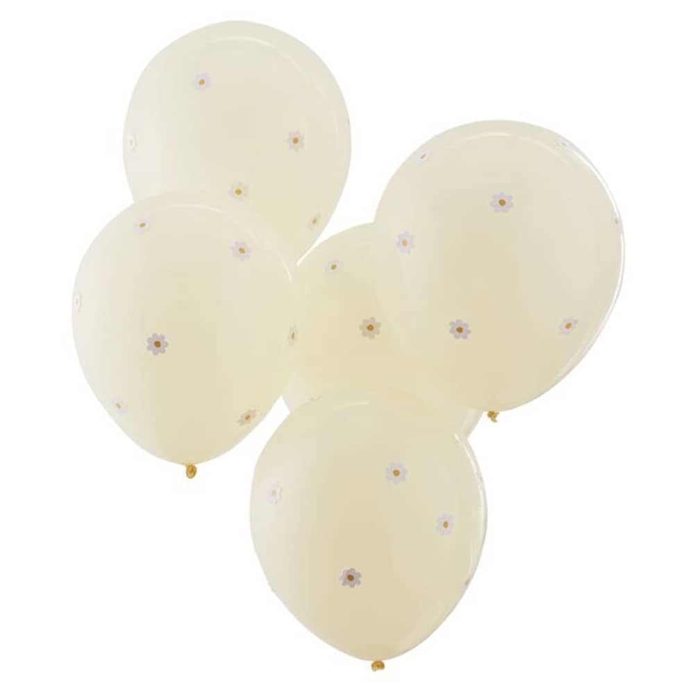 Ballonnen Geel Madeliefjes - 5 stuks