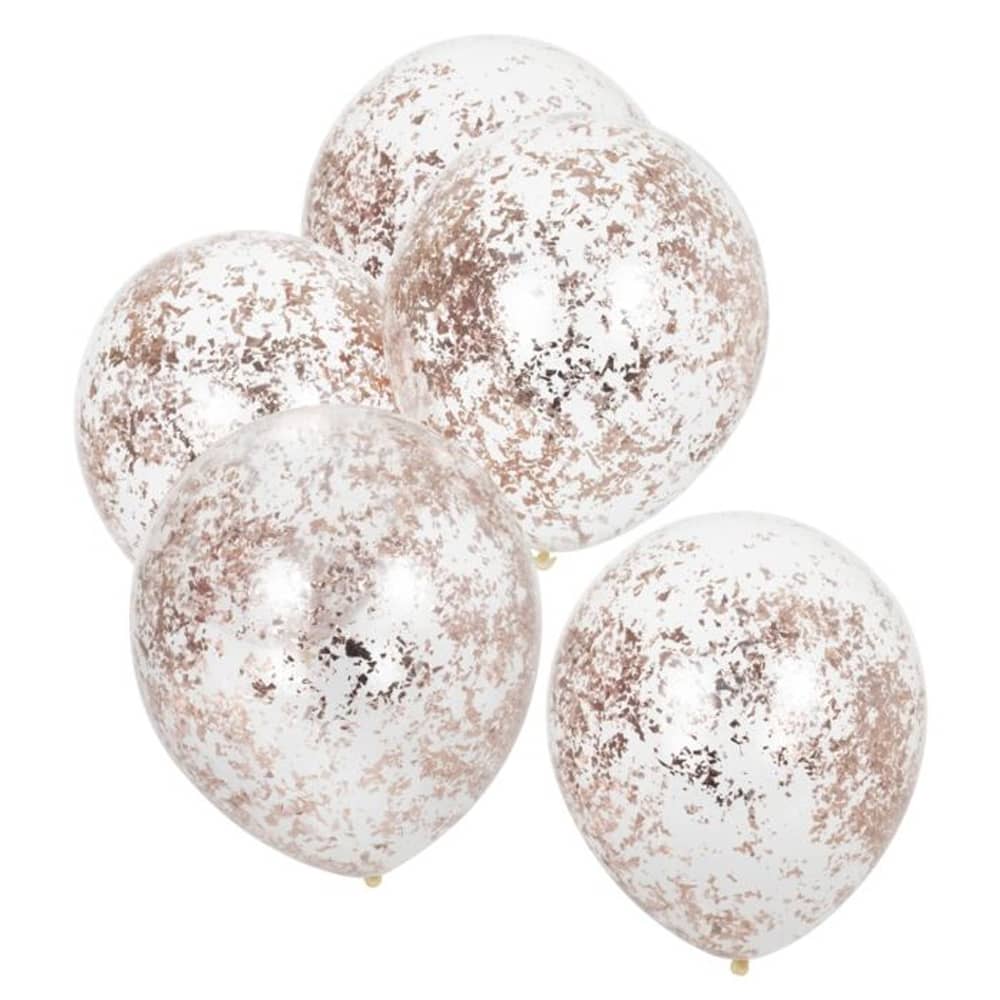 Ballonnen - Gescheurde Confetti Rosé Goud - 5 stuks