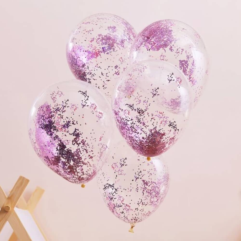 Ballonnen - Glitter Roze - 5 stuks
