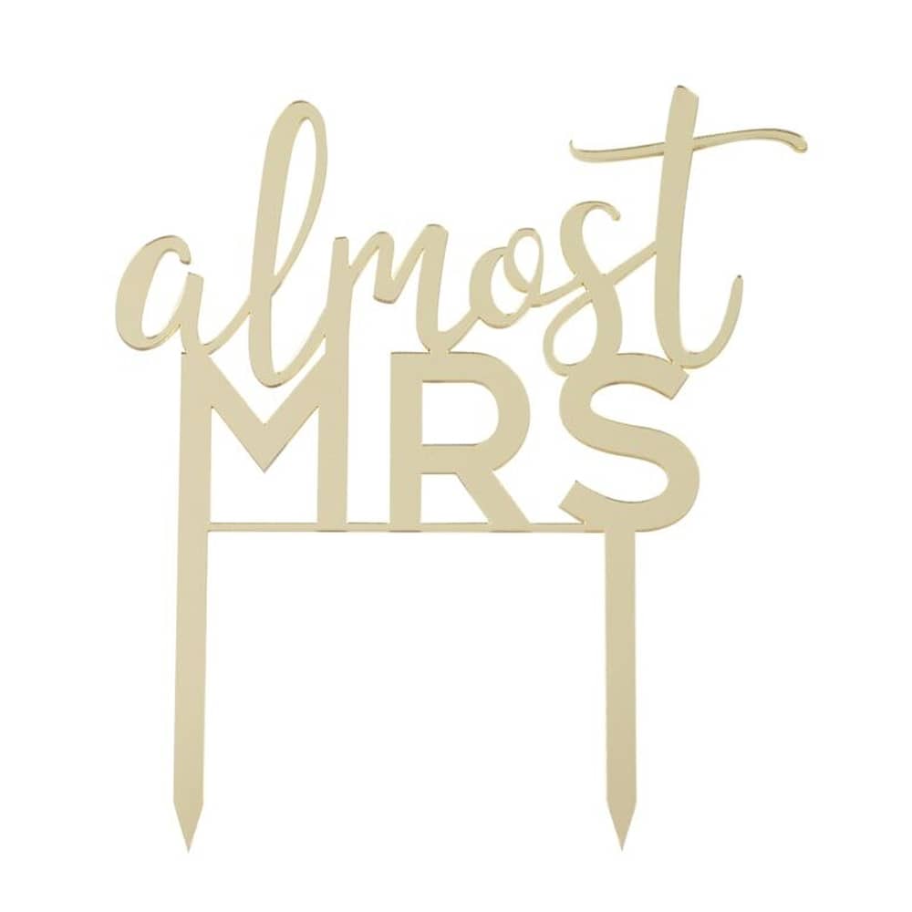Taart Topper 'Almost Mrs'