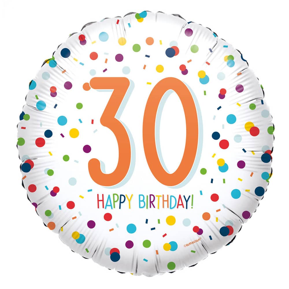 Folieballon 30 ‘Happy Birthday’ Multicolor - 43 cm