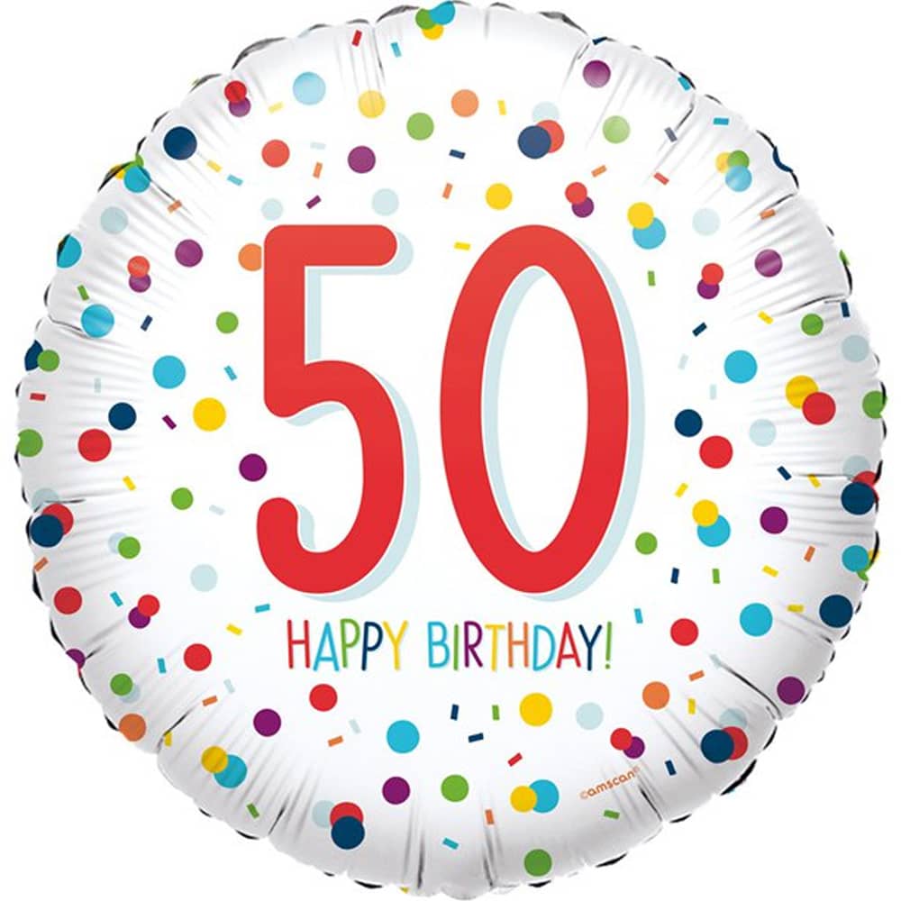 Folieballon 50 ‘Happy Birthday’ Multicolor - 43 cm