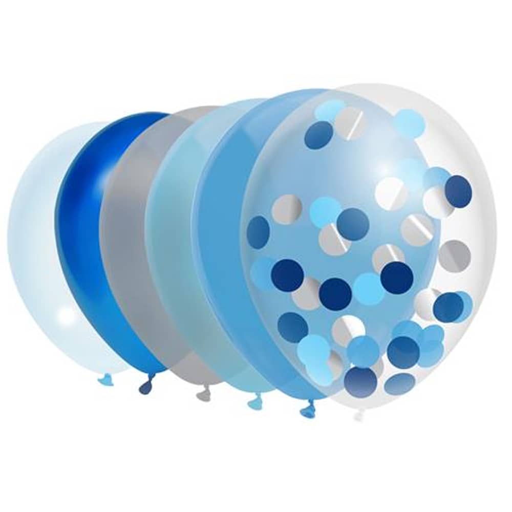 Ballonnen - Zilver/Blauw 10 stuks
