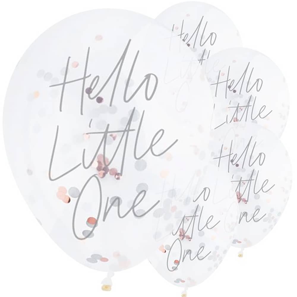 Confetti Ballonnen 'Hello Little One' - 5 stuks