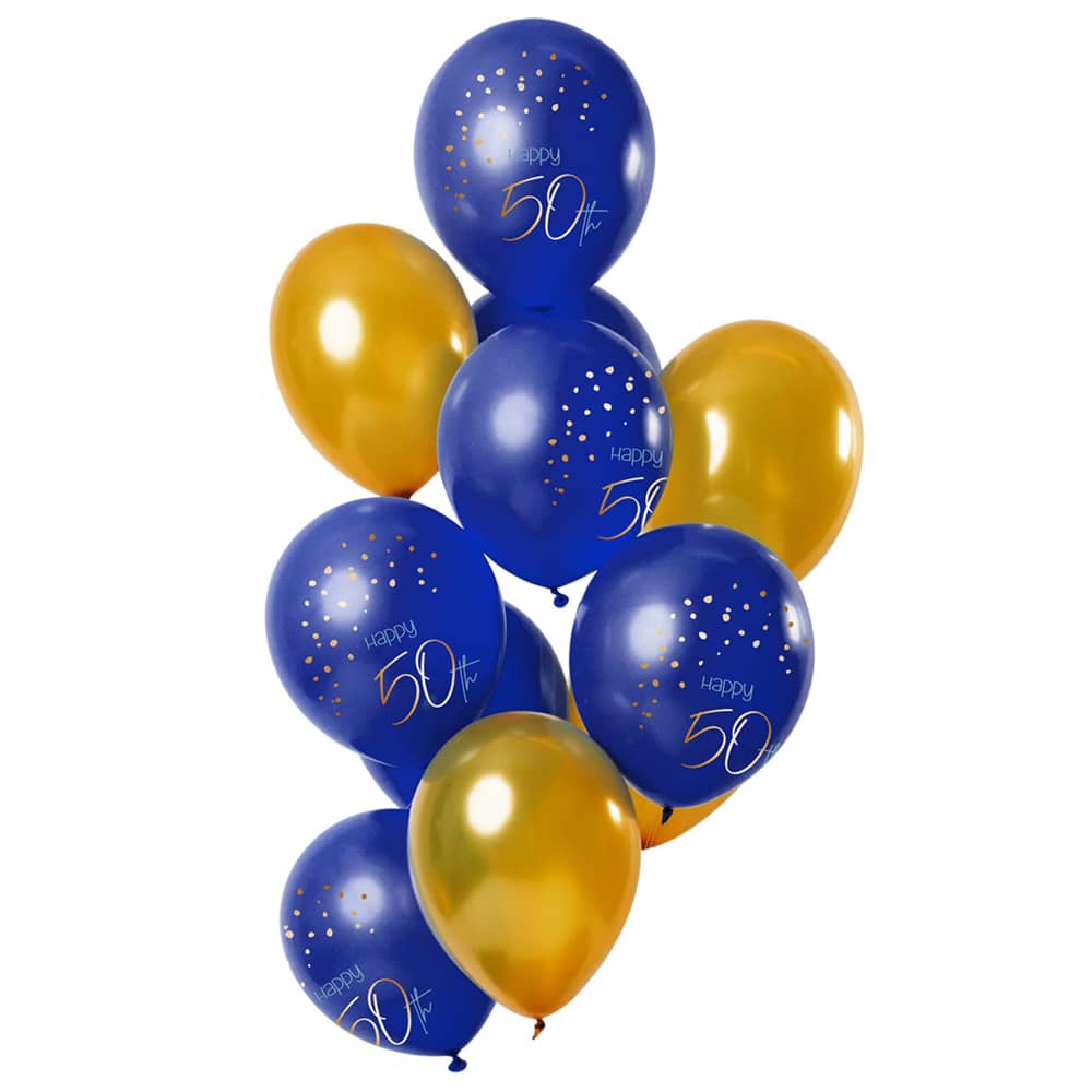 Ballonnen Set 'Elegant True Blue' 50 jaar - 12 stuks