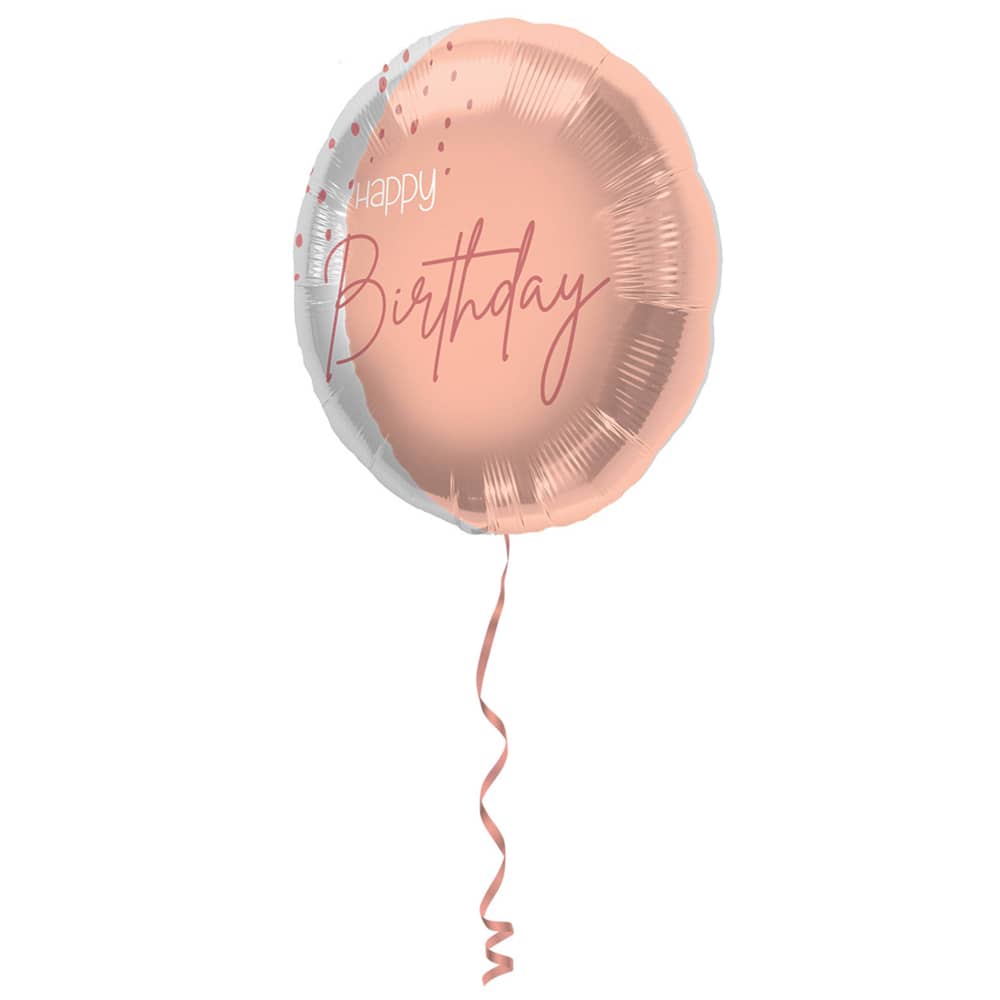 Folieballon 'Happy Birthday' Lush Blush - 45 cm