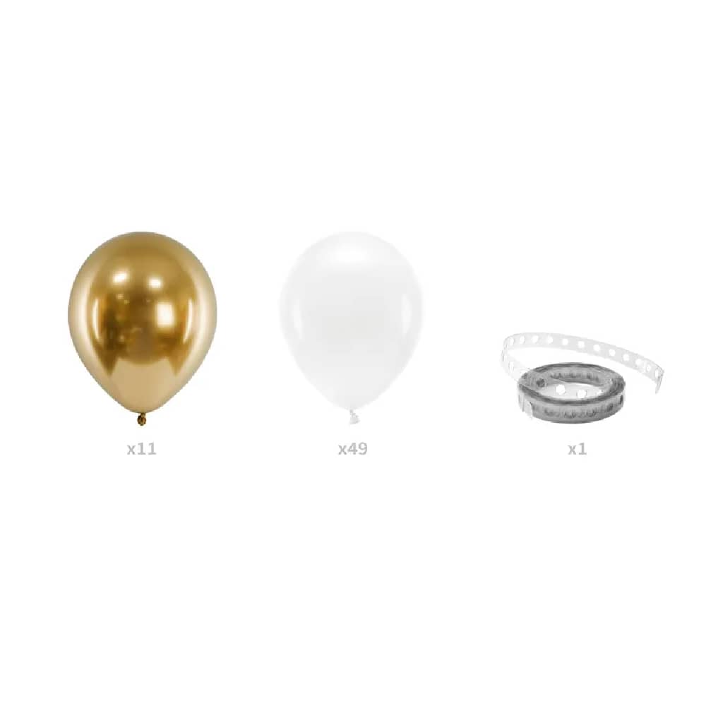 Gouden en witte ballon met ballontape