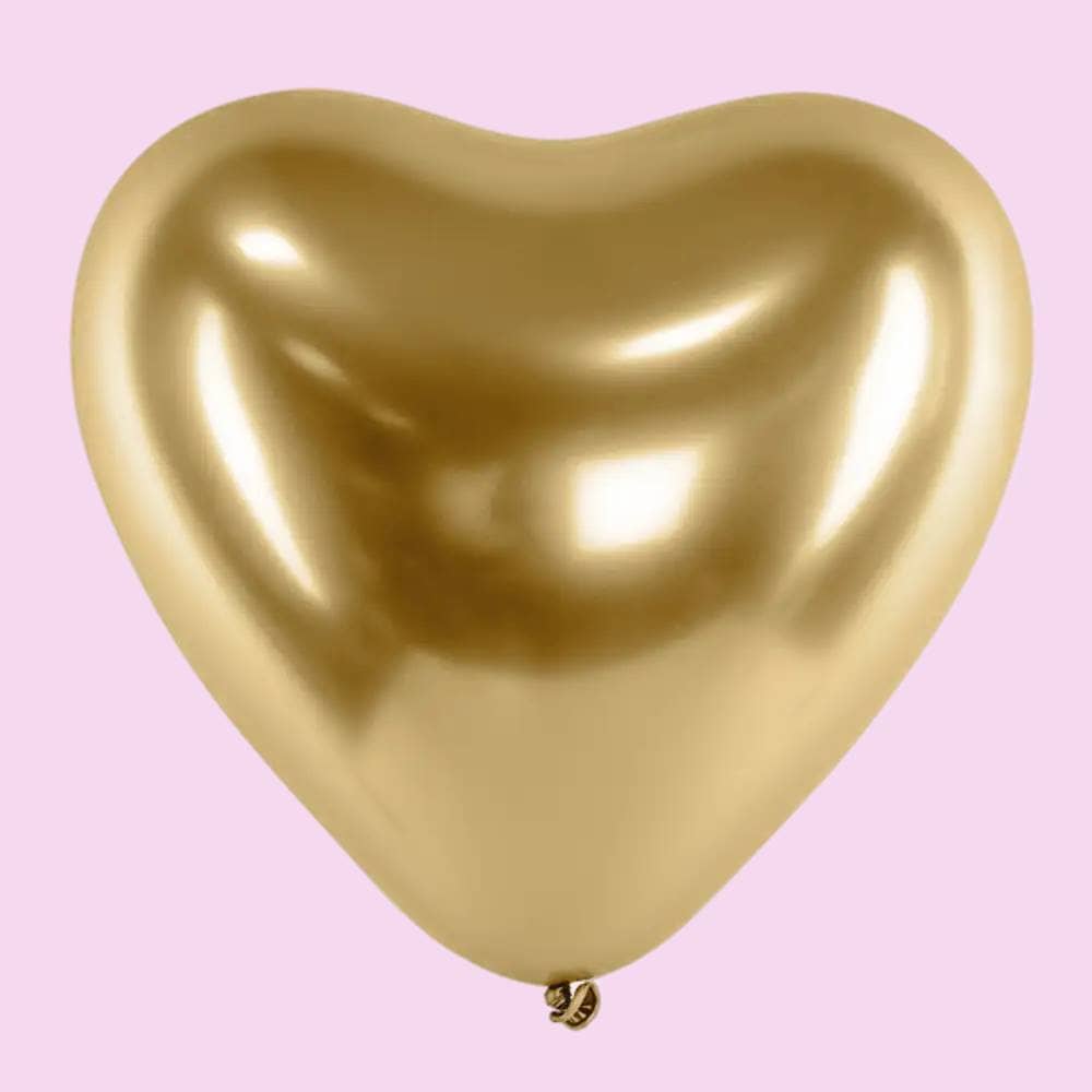 Latex hartvormige gouden ballon