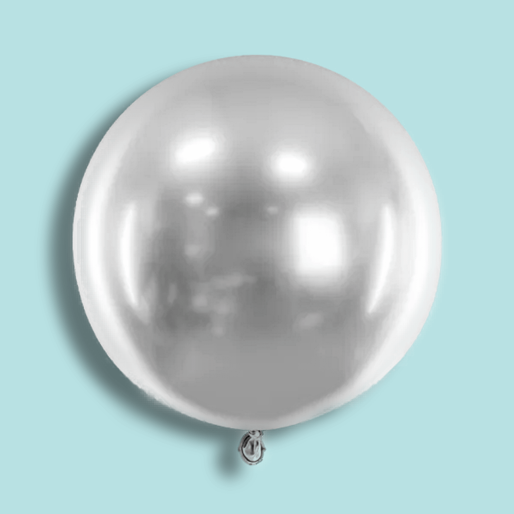 Zilveren orb ballon