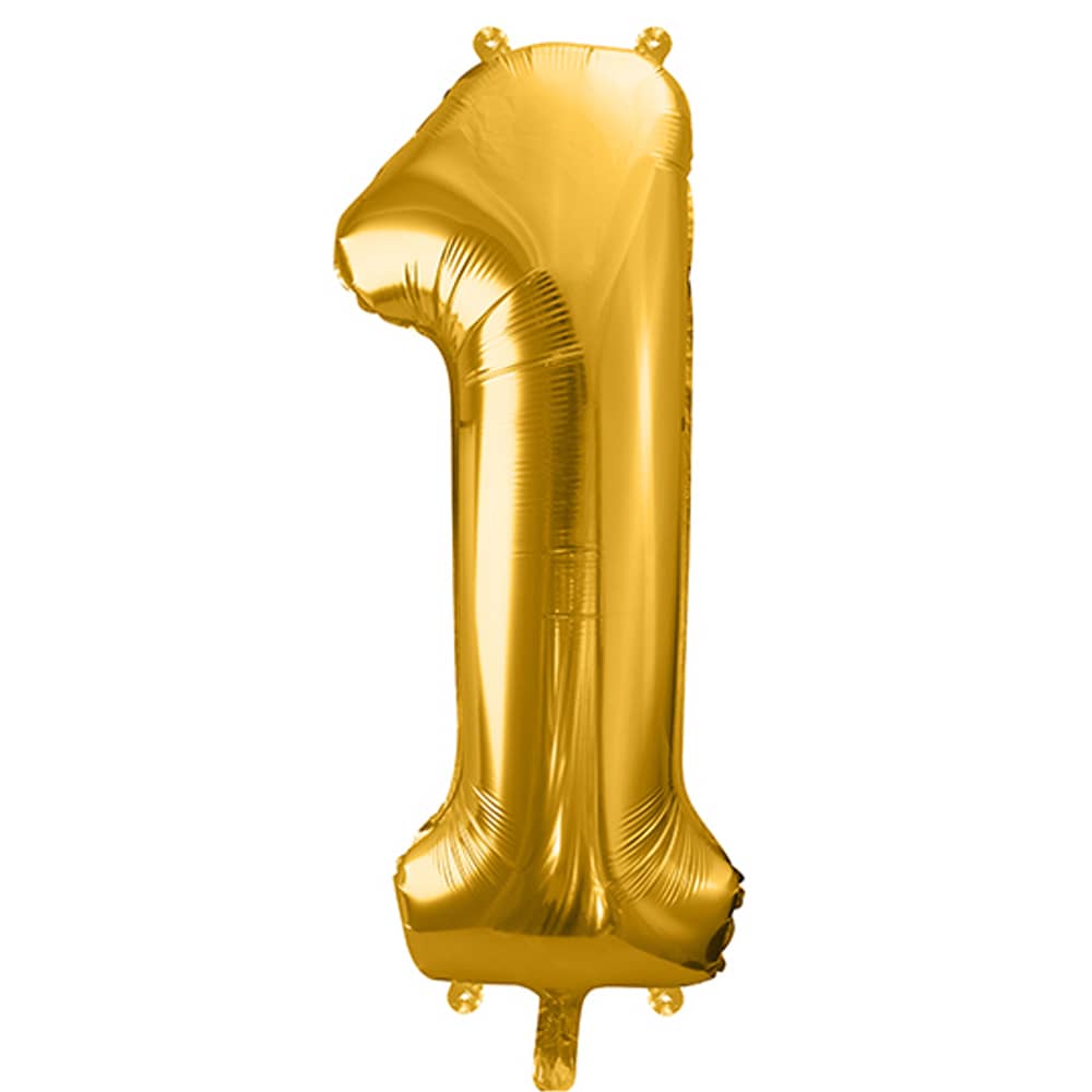 Folieballon Cijfer 1 (86 cm) - Goud