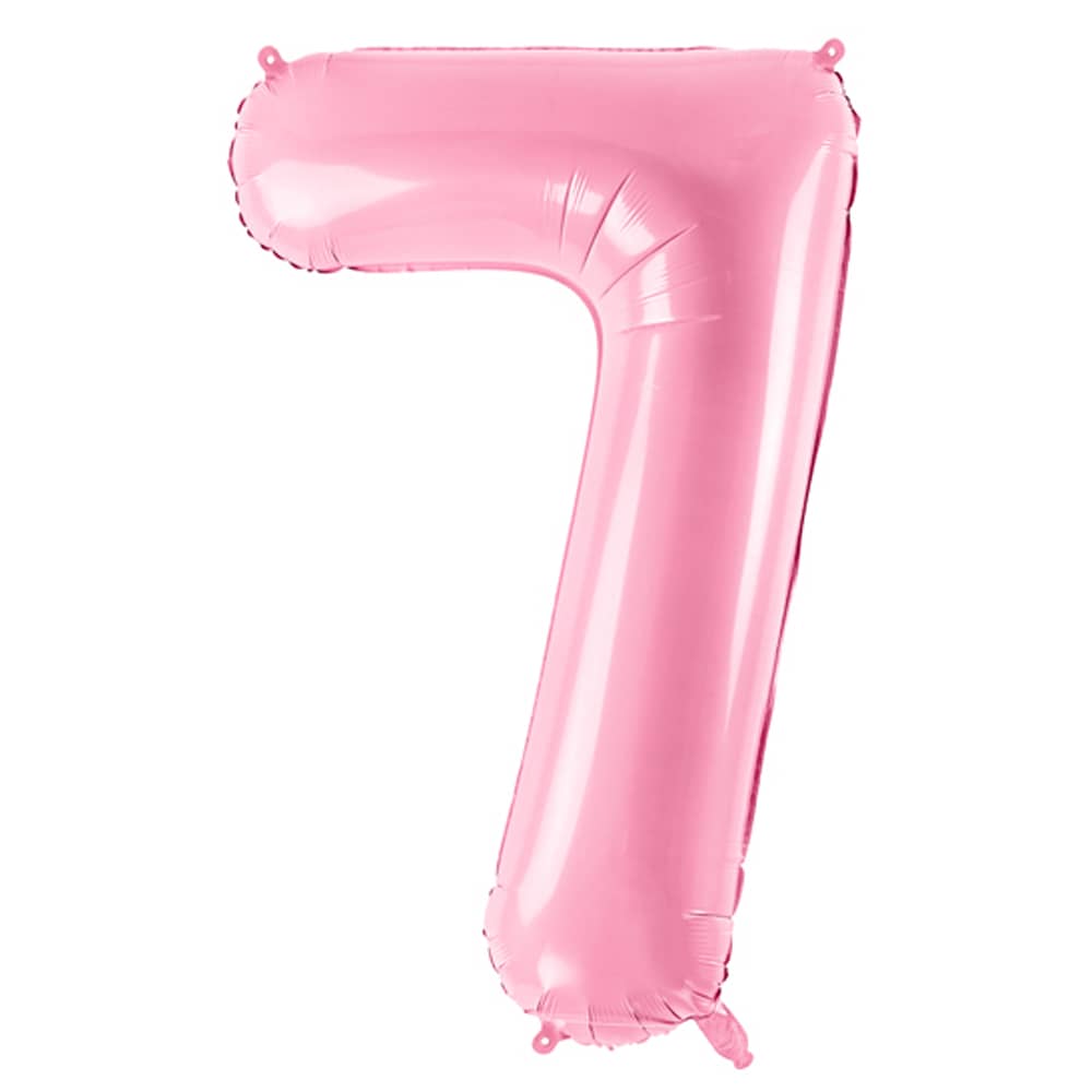 Folieballon cijfer 7 in de kleur roze