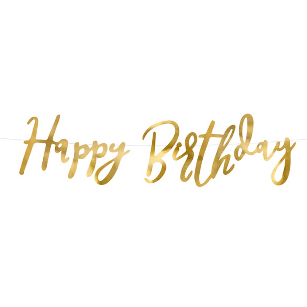 Slinger 'Happy Birthday' Goud - 62 centimeter