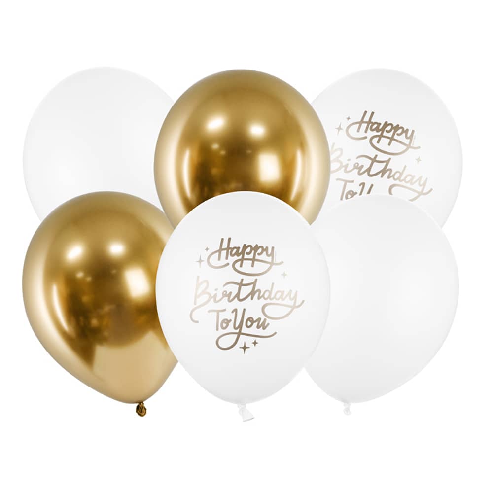 Ballonnen 'Happy Birthday to You' - 6 stuks